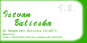 istvan bulicska business card